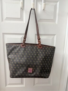 Dooney & Bourke Brown and Gold Monogram Tote